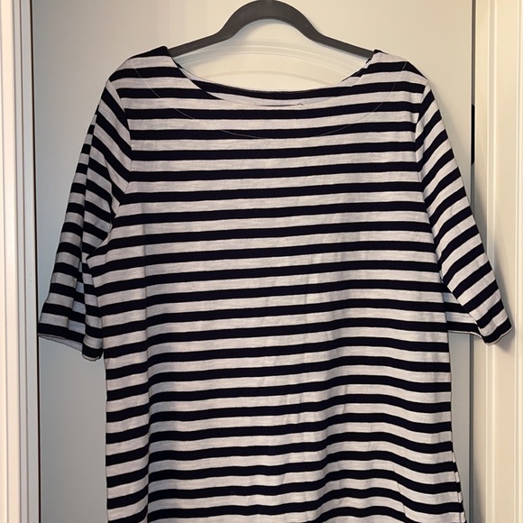 Navy and Cream Striped Dress - Picture 2 of 6